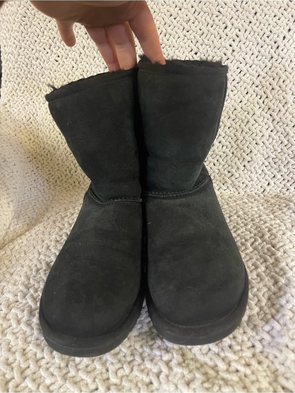 UGG Black Short Suede Booties